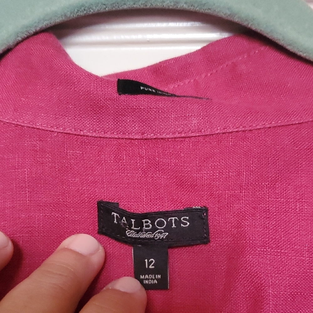 Talbots Dark Pink Button-Down Shirt - Picture 3 of 8